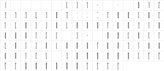 Black Space Regular  glyph index