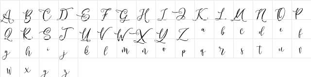 Andriani Script Regular  glyph index