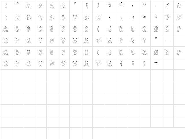LD Ear Muffs Regular  glyph index