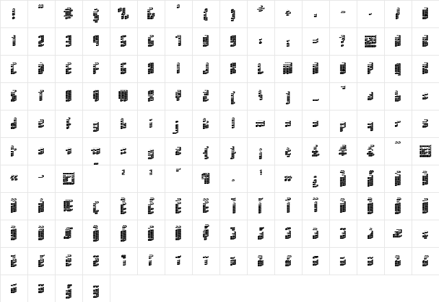 Cubica NegativaMedium  glyph index