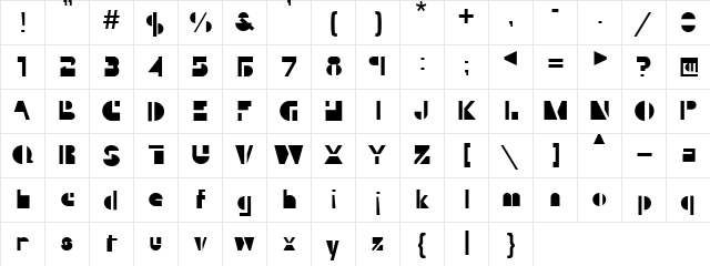 Yubi Yubi  glyph index