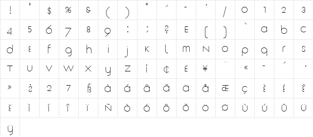 TschicholdArchiType Normal  glyph index