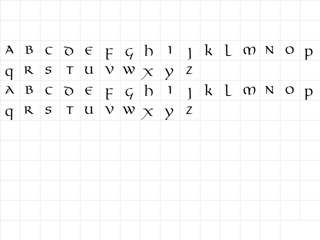 Gourdie Uncial Regular  glyph index