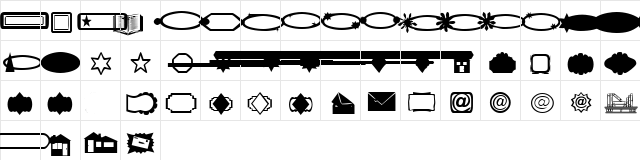 Web Design Dings Regular  glyph index