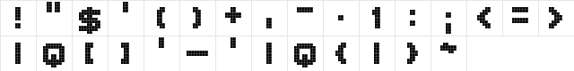 Block Stock Regular  glyph index