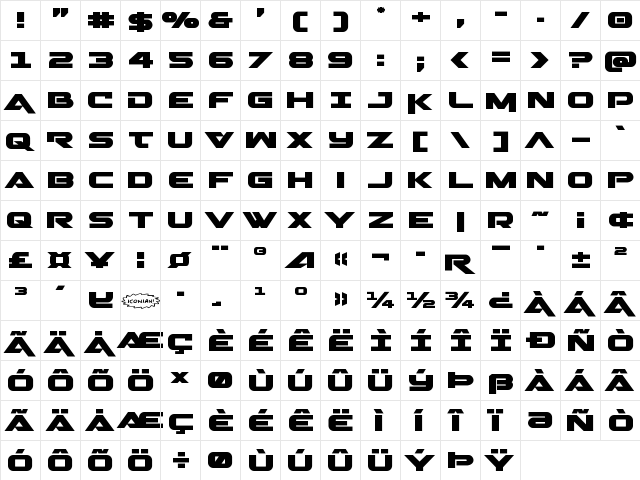 Gemina Expanded Expanded  glyph index