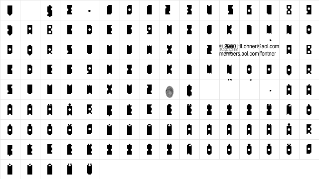 Punchhappy Regular  glyph index
