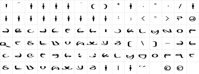 Boredom Regular  glyph index