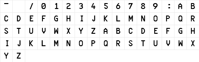 TheJermCA Normal  glyph index
