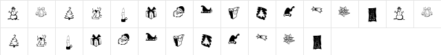KR Christmas Dings Three Regular  glyph index