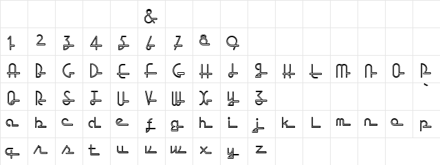 Chrome Regular  glyph index