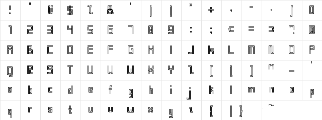 Double Cozy Regular  glyph index