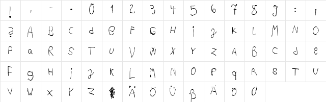 Acki Preschool Regular  glyph index