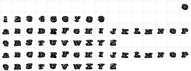 Depraved Regular  glyph index