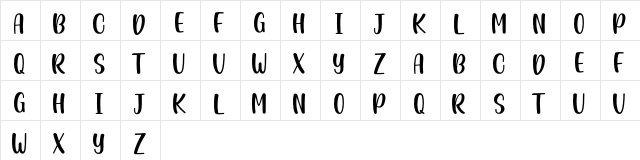 Casking Cream Sans Regular  glyph index