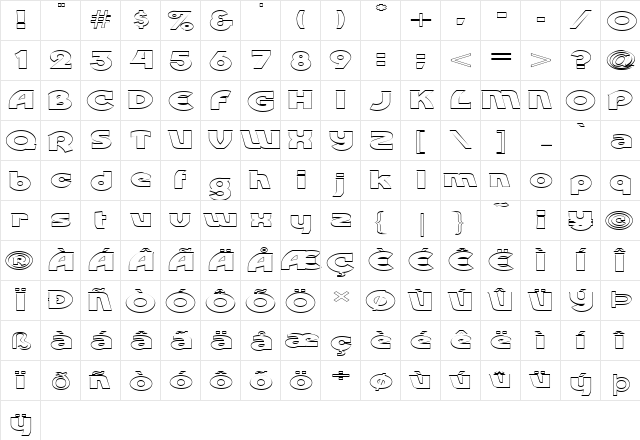 FZ JAZZY 52 HOLLOW EX Normal  glyph index