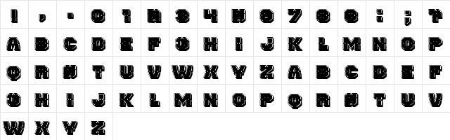 Mechanica Regular  glyph index