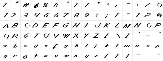 Ominus Regular  glyph index