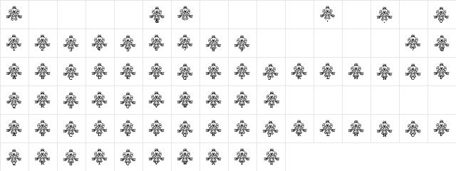 Frogii's Froggy Regular  glyph index