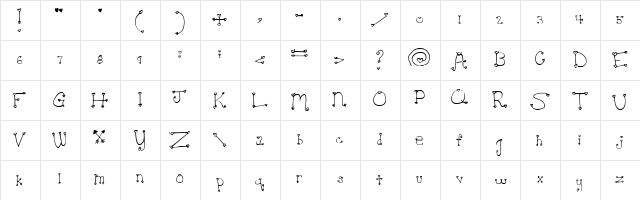 Heartache Teen Crush Regular  glyph index