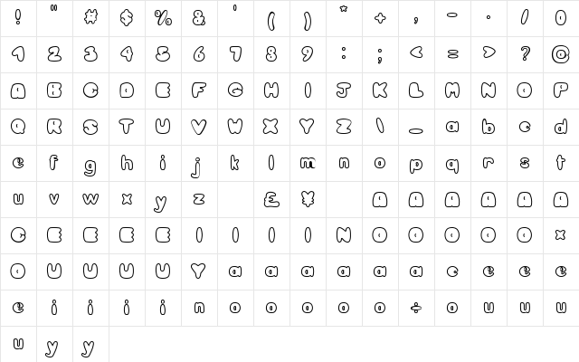 Cookies Lover Empty Regular  glyph index