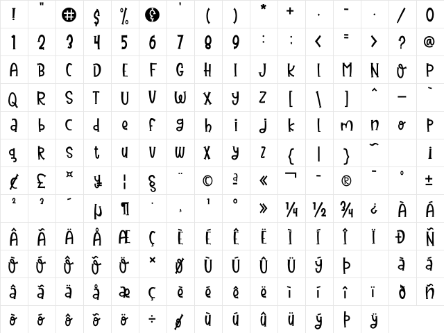 Juice Blueberries Regular  glyph index