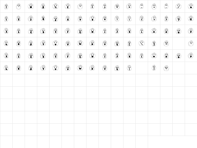 Scrap O Lantern Regular  glyph index