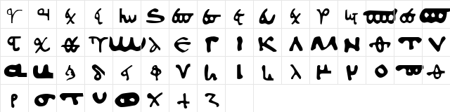 l562 Minuscule Normal  glyph index