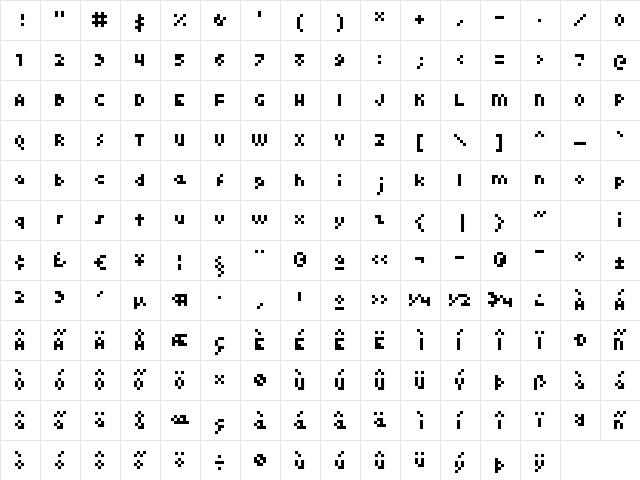 kroeger 04_55 Regular  glyph index