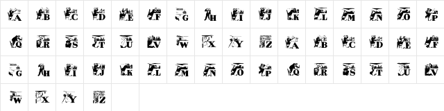 AlkoInitials Regular  glyph index