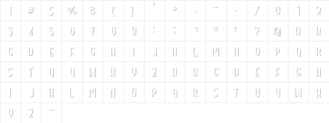 DOMCO 3 Regular  glyph index