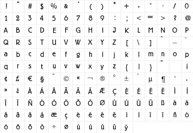 B693-Deco Regular  glyph index