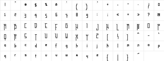 Hyperia Regular  glyph index
