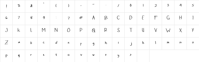 Glenn After School Regular  glyph index