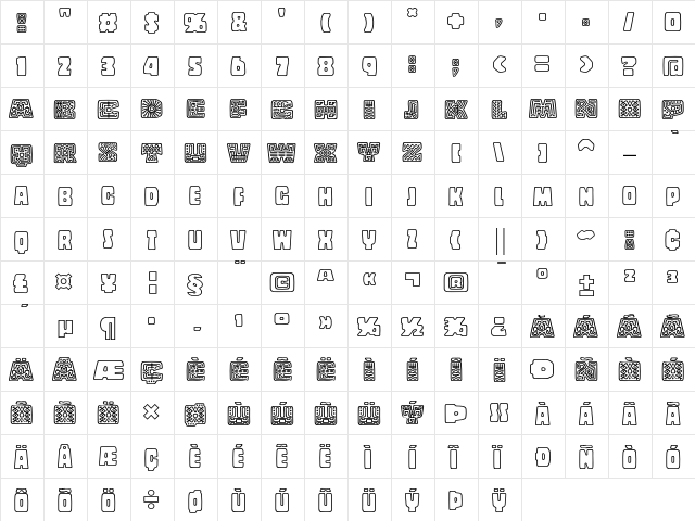 Copal Decorated  glyph index