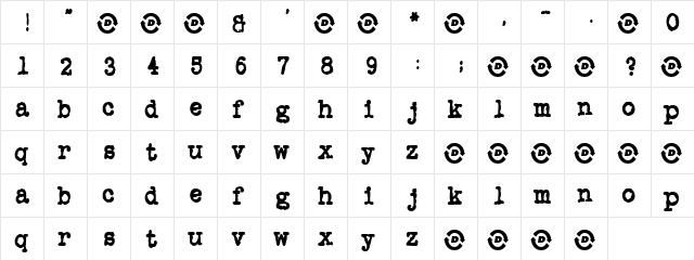 OnYourBike Regular  glyph index
