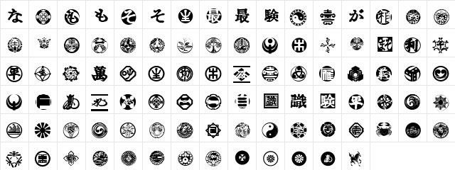 Kurusu Medium  glyph index