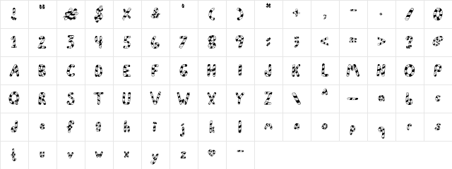 Peppermint Canes Regular  glyph index