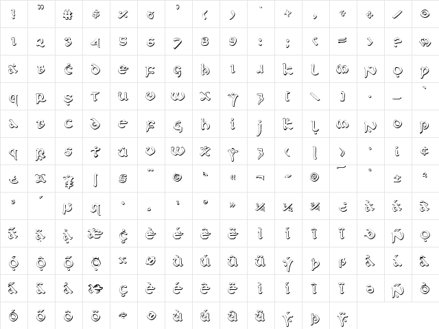 First Order Shadow Shadow  glyph index