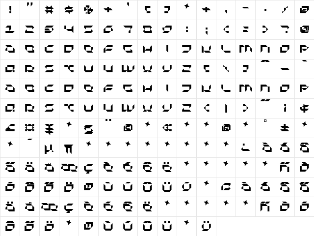 Pluranon Normal  glyph index