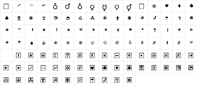 AleSignsLL Regular  glyph index