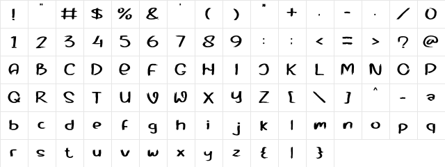 Halloween Movie Regular  glyph index