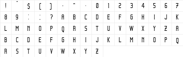Beholder Regular  glyph index