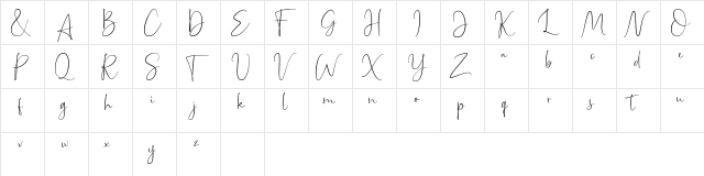 Bettrish Regular  glyph index