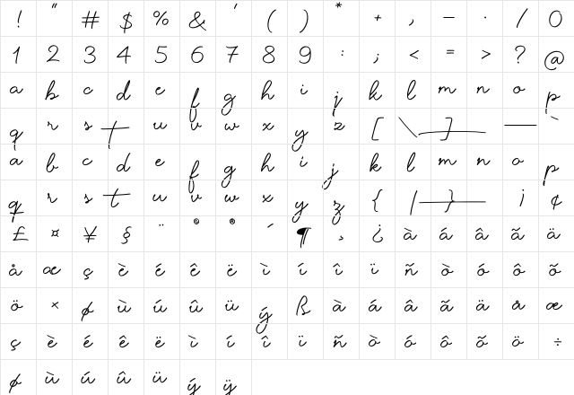 Eternate Two Bold  glyph index