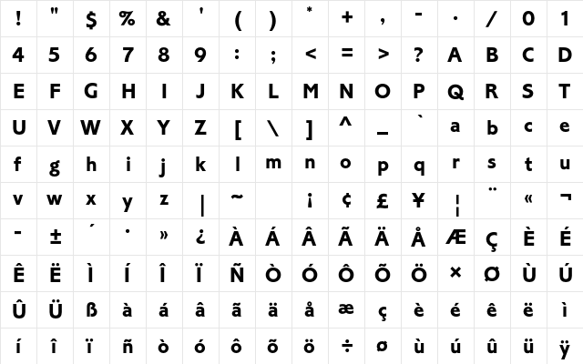 Corinthian Std Bold  glyph index