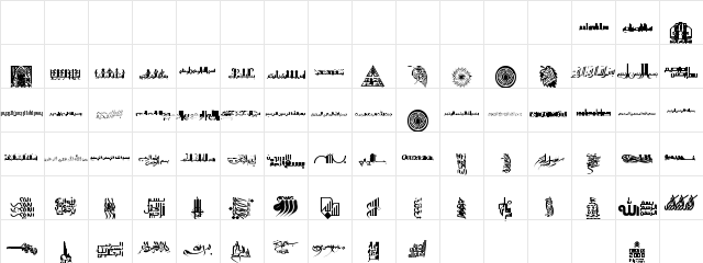 Besmellah 4 Regular  glyph index