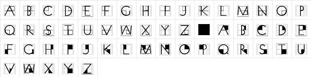 XperimentypoThree Regular  glyph index