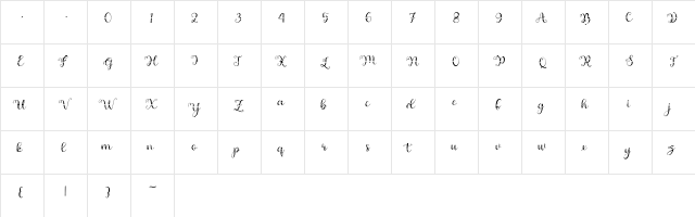 Andrila bonus Regular  glyph index
