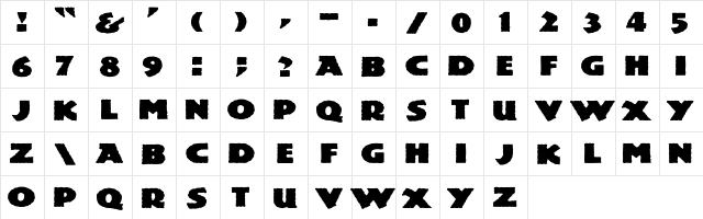 Mesozoic Wd Regular  glyph index